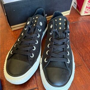 Converse Black Sneakers with STUD Accents PUNK ROCK NEW IN BOX HTF